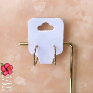 Gold Hoop Earrings Twisted Hammered Gold Hoops NWOT! 🌺3/$20